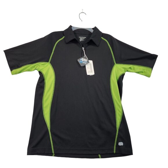 North End Performance 1/4 Zip Polo Cool Logik Men's Size M Black Acid Green NWT - Picture 1 of 7